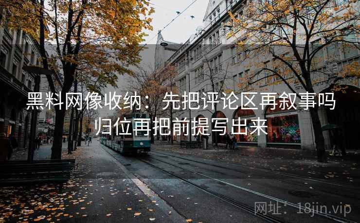 黑料网像收纳：先把评论区再叙事吗归位再把前提写出来