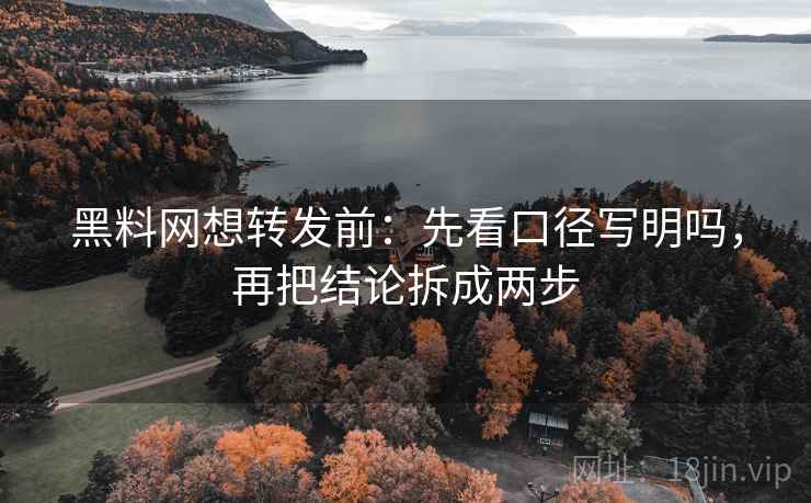 黑料网想转发前：先看口径写明吗，再把结论拆成两步